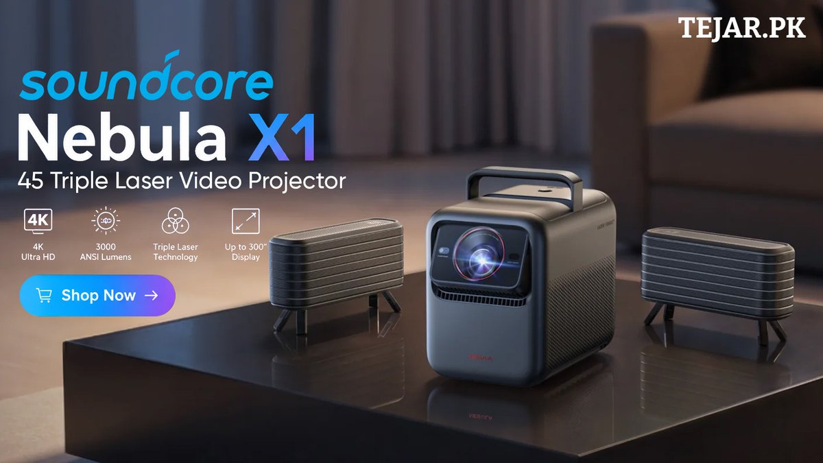 TejarPK's tweet photo. π¬ Soundcore Nebula X1 4K Triple Laser Video Projector
Bring every movie night to life with stunning 4K visuals, triple-laser projection & immersive entertainment. β¨
ποΈ Available at Tejar
#Soundcore #NebulaX1 #4KProjector #LaserProjector #HomeCinema #Tech https://t.co/3PfZISHkXD