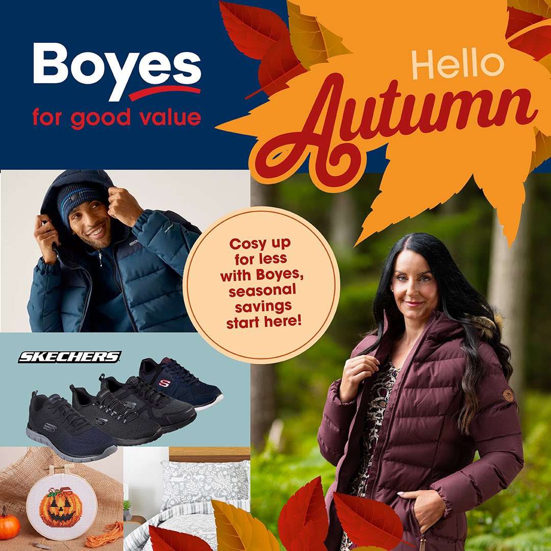 BoyesStores's tweet photo. Donβt miss the great offers in our Autumn Event in-store now! ππ
Check out our leaflet β‘οΈ https://t.co/dw2FKRzyrT
#autumnal #autumndays #autumn #autumncolors #autumnweather #fallingleaves #loveautumn #autumnvibes https://t.co/wPlrDPLfkw