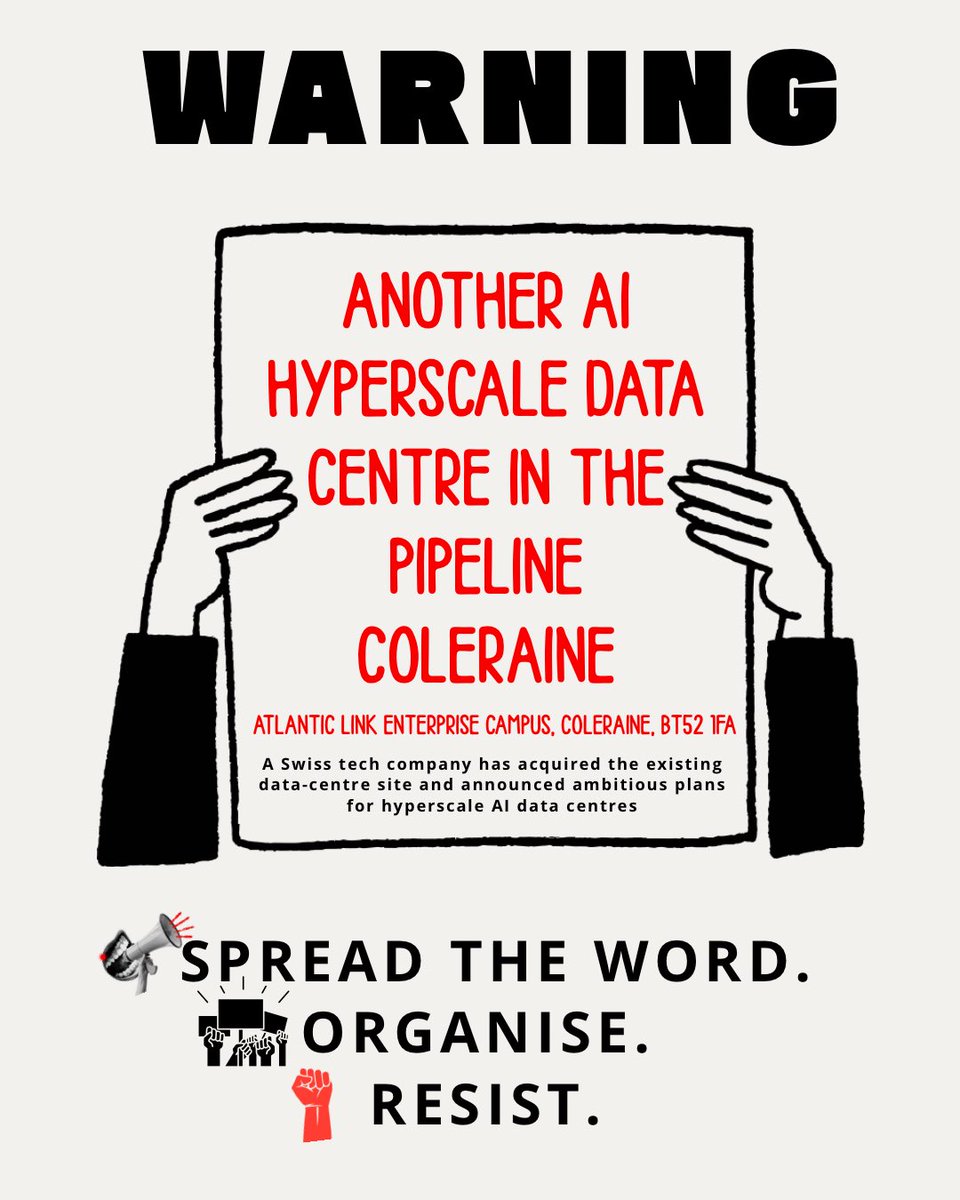 SaveTheMoat's tweet photo. Warning: another AI data centre in the pipeline. Atlantic Link Enterprise Campus, Portstewart Road, Coleraine
Existing data centre acquired by international technology company Eryce. Plans to expand the very small existing data centre to a AI hyperscale one and acquire more land https://t.co/4NfzwEEFp9