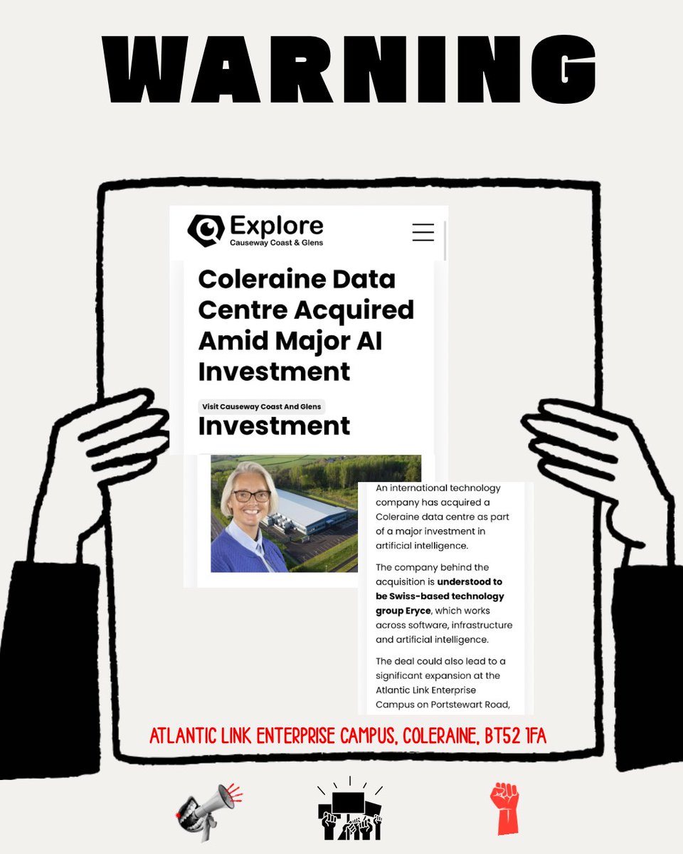 SaveTheMoat's tweet photo. Warning: another AI data centre in the pipeline. Atlantic Link Enterprise Campus, Portstewart Road, Coleraine
Existing data centre acquired by international technology company Eryce. Plans to expand the very small existing data centre to a AI hyperscale one and acquire more land https://t.co/4NfzwEEFp9
