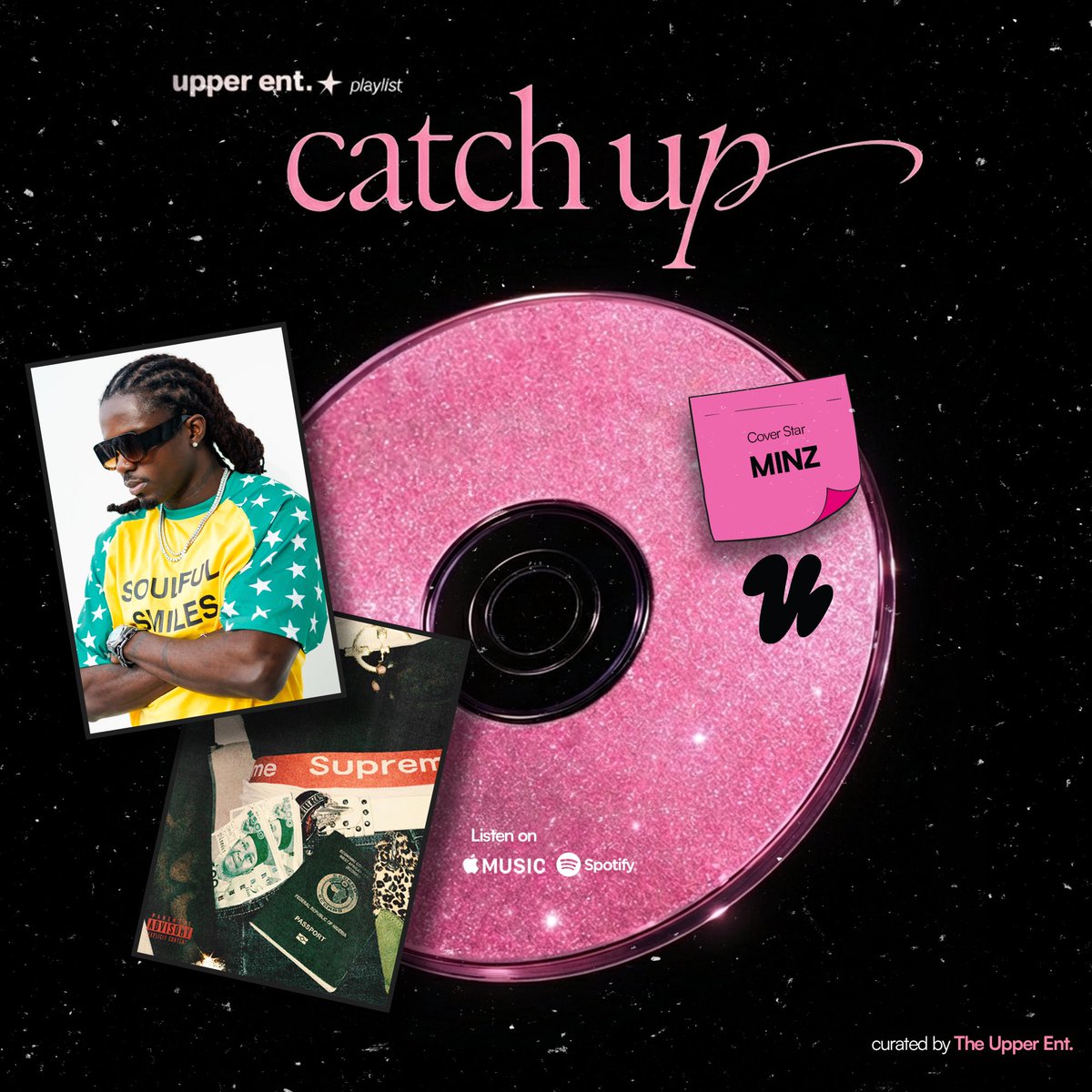 TheUpperEnt's tweet photo. Catch Up Friday! 🚨

Minz - 0pay 
Tiakola, Rema - Best
Champz - Groove 
Young Jonn - Dear London EP
Jezzyken - Foreign Burtii
Shoday & Magixx - CHE 
Lovn - SoundBender EP
Fido - For Me
Limoblaze - Father’s Love EP
Kelvyn Boy - 2nd Step album
Mage the Producer & Myron - Favourite Song
JAYCUDA, YAN YAN - FRA TOWN
Oladapo, Layefa - I DEY
Tolibian - I’m Okay 
Estherrr - Wait 4 Me

Cover Artist: @MinzNSE