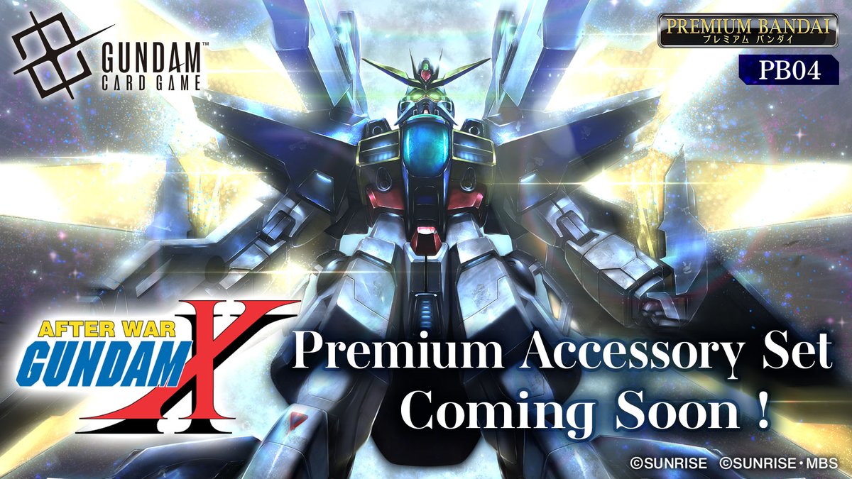 GUNDAM_GCG_ENG's tweet photo. [New Product]

Get ready for a new Premium Accessory Set celebrating the 30th anniversary of After War Gundam X!
Pre-orders will be available soon on Premium Bandai!

#GundamX
#GCG
#GundamCardGame https://t.co/OTueBpkhU6
