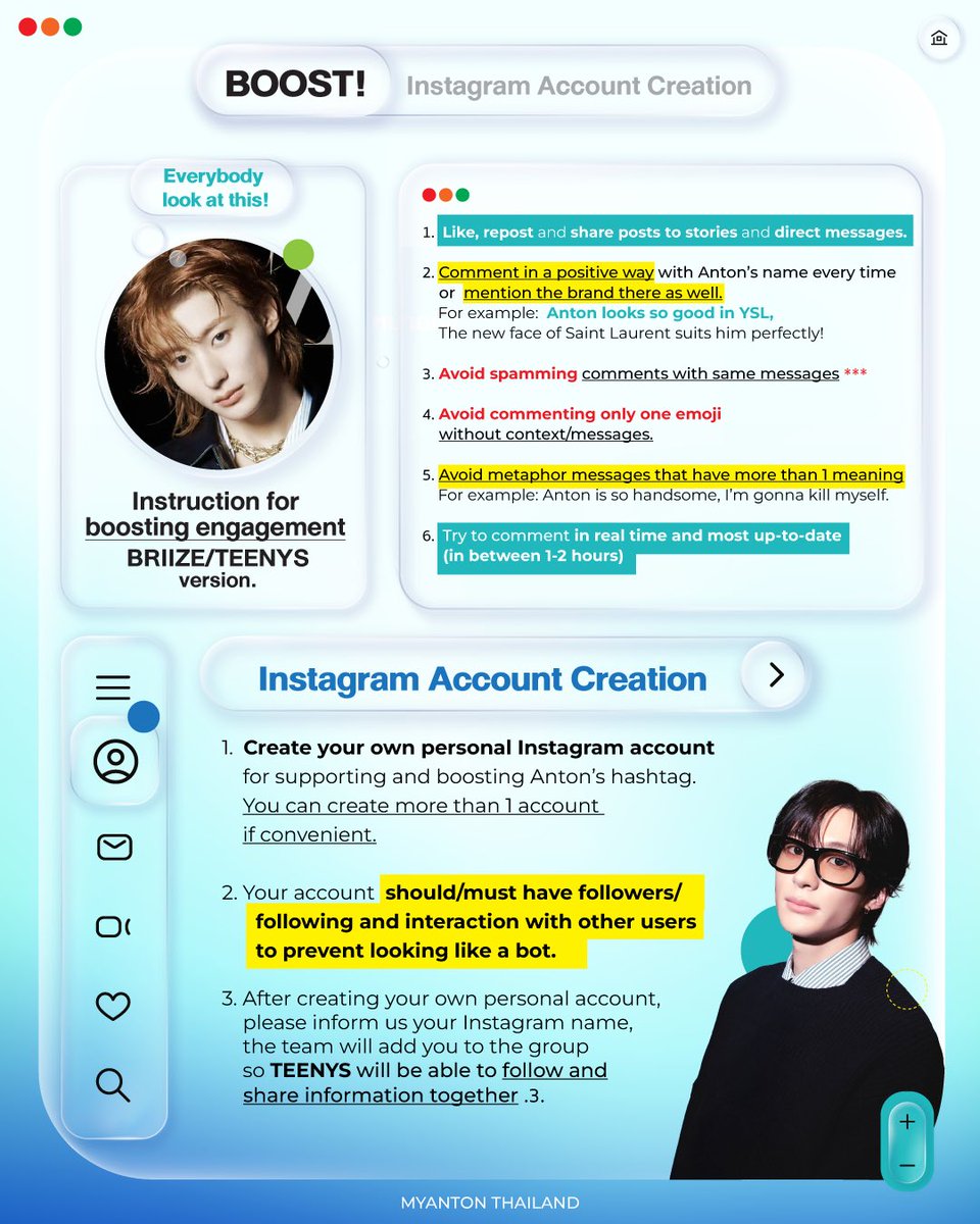 MYANTON_TH's tweet photo. 📖 Learn more about EMV, MIV & SOV and get ready to boost engagement for ANTON 🦕

To celebrate ANTON’s collaboration with Saint Laurent, MYANTON THAILAND invites all teenys around the world to get ready for ANTON’s upcoming activities and events! ✨

#ANTON #앤톤 #RIIZE #라이즈 
#ANTONxSaintLaurent #ANTONxYSL