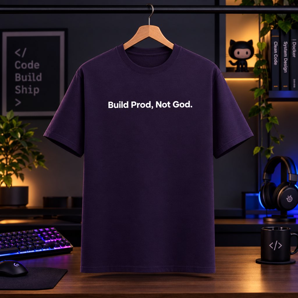 pandapawsin's tweet photo. Stop over-engineering the future and start shipping today. 🚀

Less philosophy, more deploying. 💪

Grab the @typesafeai manifesto tee from our store and keep your AI use-case practical 🤝 

🛍️ Shop Now - https://t.co/0BGdnyCsnv

#BuildInPublic #TechHumor #SoftwareEngineering https://t.co/gZKQptRjHZ