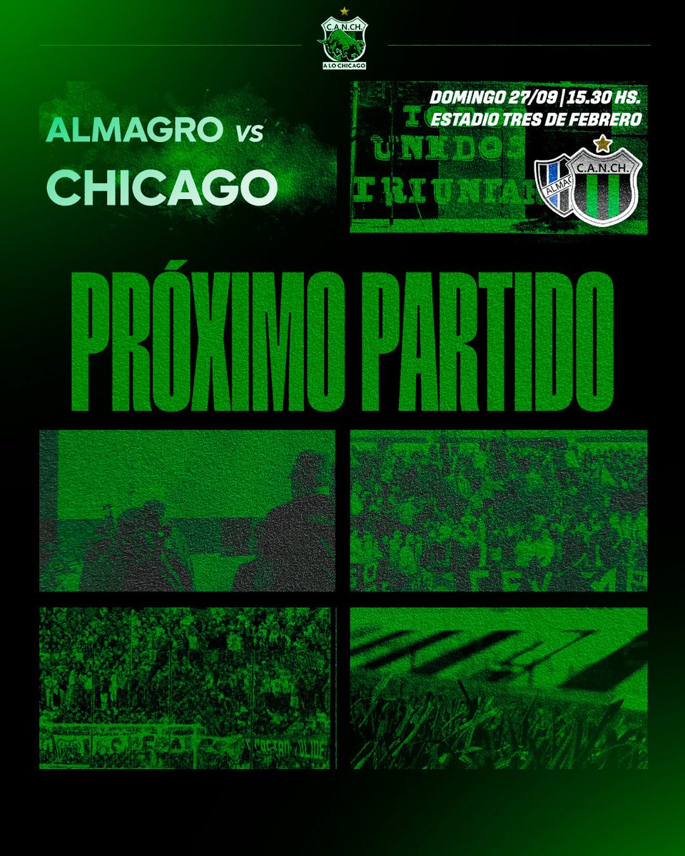 A_Lo_Chicago's tweet photo. 🔜 PRÓXIMO PARTIDO

⚽ Fecha 31
🏆 Primera Nacional 2026
🆚 Almagro
🗓️ Domingo 27 de septiembre
⌚ 15.30
🏟️ Estadio Tres de Febrero
⚖️ Pablo Giménez
📺 LPF Play https://t.co/zMhMsmfE1N