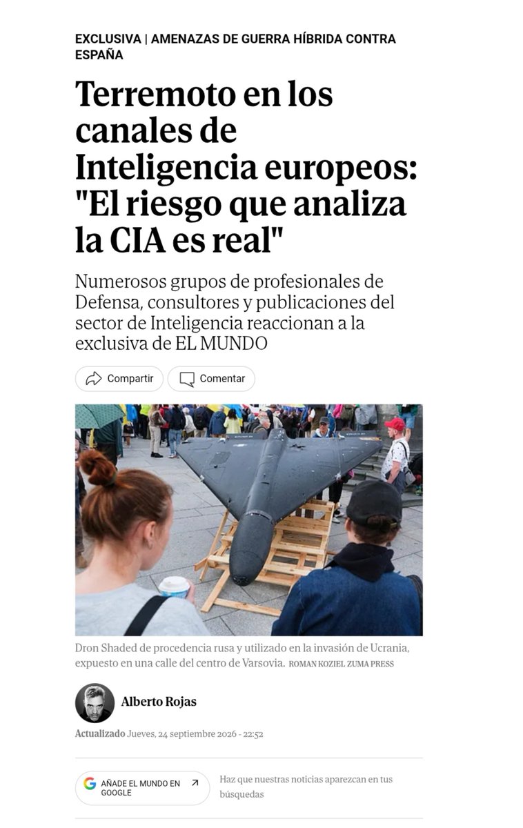 dave73es's tweet photo. Patrón clásico: la "exclusiva" del día 1 se convierte en la "reacción mundial" del día 2, sin una sola fuente primaria adicional. Es la propia narrativa retroalimentándose, no una escalada de inteligencia confirmada. https://t.co/1kdeUX7QwF