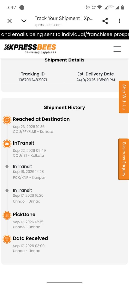 rahulamps's tweet photo. It is a very disappointing state how you deliver the articles. Being named xpress and delivering like a bullockcart is irony in itself. Since 2 days, today is the 3rd my article is in Kolkata but is not out for delivery. Now it's 9th day, from UP to Kolkata but..
@XpressBees_IN https://t.co/pifizD6cBb