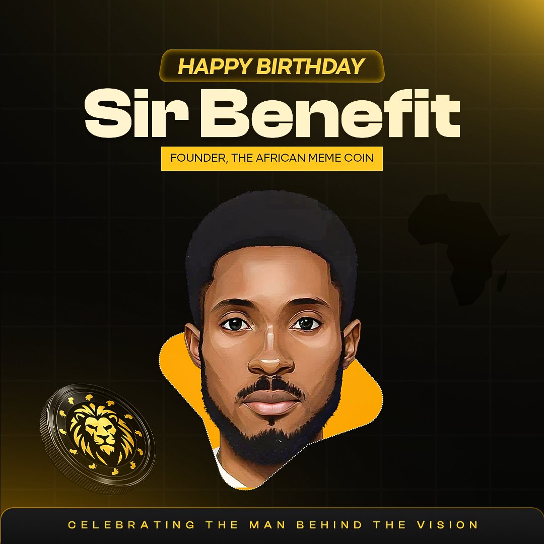 theafricanmeme's tweet photo. Today, we celebrate the man behind the vision.

Happy Birthday to our Founder, @SirBenefit !

Thank you for believing in the vision, building with purpose, and bringing the Pride together.

May this new year bring greater wisdom, bigger wins, and even more impact.

From the entire Pride, we celebrate you today.

Happy Birthday, Sir Benefit! 

$AMEM | The Pride