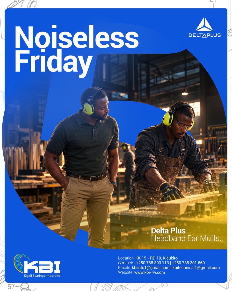 KBIRwanda's tweet photo. Protect your hearing when working around loud machinery, tools and noisy work environments. DELTA PLUS Headband Ear Muffs provide practical hearing protection.

Available at Kigali Bearings Import.

#DeltaPlus #EarMuffs #Hearing #Protection #Kigali #Rwanda https://t.co/wfF0cKpyYL
