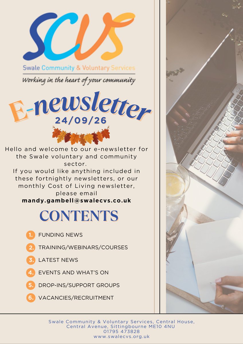 SwaleCVS's tweet photo. Find out what's going on in the voluntary and community sector of Swale in our latest E-Newsletter here: https://t.co/UHiLQeIpFk https://t.co/L90xIDkwHf