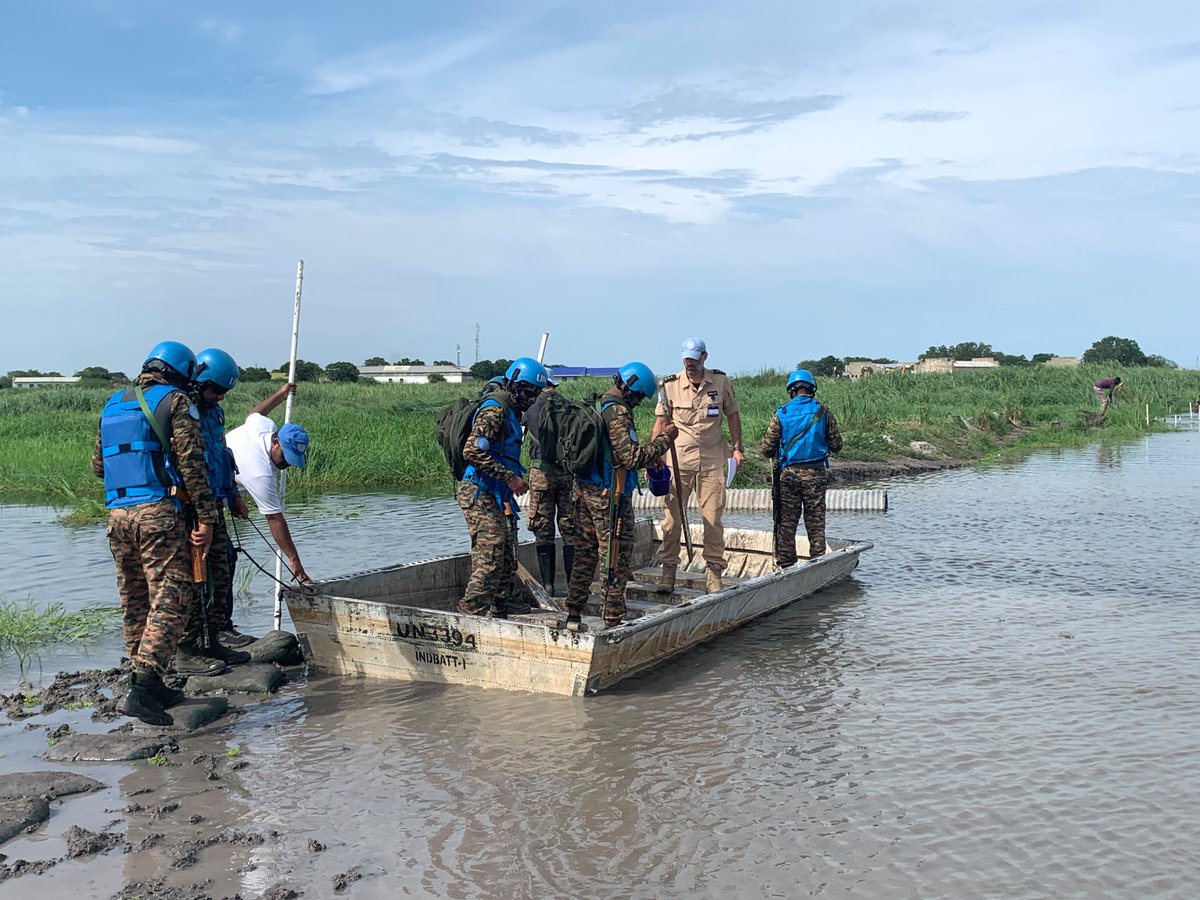 unmissmedia's tweet photo. To help protect civilians in #SouthSudan 🇸🇸, #UNPOL officers serving with #UNMISS are conducting patrols by land and river to reach communities across the country, including the most remote areas, to deter crime, build confidence, and enhance community safety.
#A4P #InvestInPeace https://t.co/9CBCVqsq9U