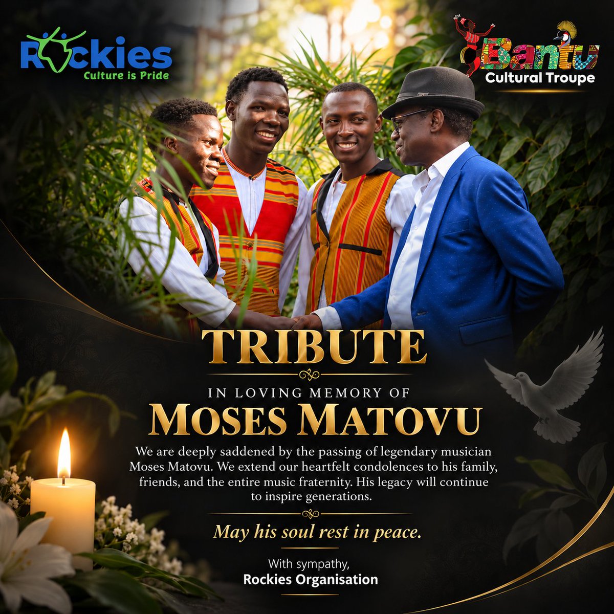 rockiesorg's tweet photo. 🕊️ In loving memory of a legend whose music and legacy will live on forever; rest peacefully, Moses Matovu. 🕯️🤍 #RIPMosesMatovu #MosesMatovu #UgandanMusic #Legend #InLovingMemory #RestInPeace https://t.co/nNa01OldpC