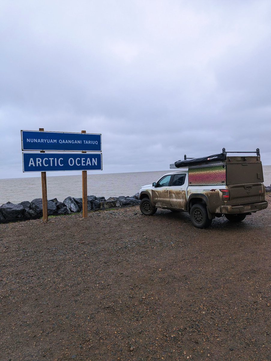 MauricioBao8's tweet photo. Let's keep the day going with @shrednecks’ 2022 Nissan Frontier and garage-built camper. They traveled from Washington through Canada to Tuktoyaktuk and Alaska for salmon fishing, herping, and tidepooling. Love the salmon-themed wrap! https://t.co/wrn80tMDqD