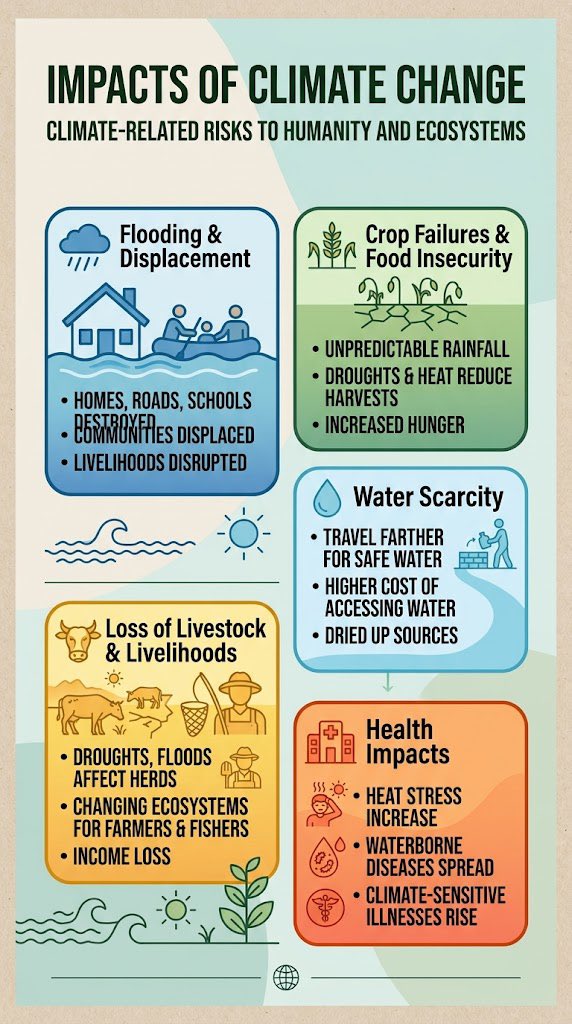 BrianMisiati's tweet photo. Back to Basics

Climate change is not only about rising temperatures. It is already changing how people eat, work, access water, stay healthy, earn a living and remain safely in their communities.

#Climatechange #ClimateAction https://t.co/2MfhIrZOqq