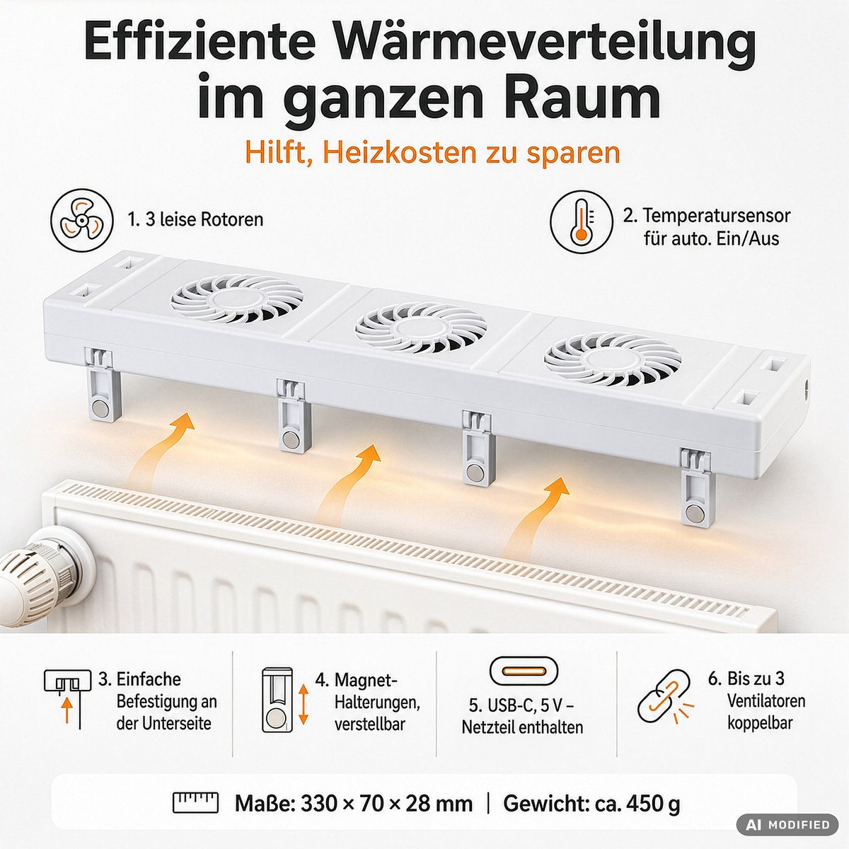 PEARLGmbH's tweet photo. •Für effiziente Wärmeverteilung im ganzen Raum
•3 Rotoren mit leisem Betrieb für ungestörtes Wohnen
•Temperatursensor für automatisches Ein- und Ausschalten
•Ohne aufwendige Installation: haftet magnetisch
•Einfache Stromversorgung über
https://t.co/t9PjdzFzEB https://t.co/aB8tnZXPr0
