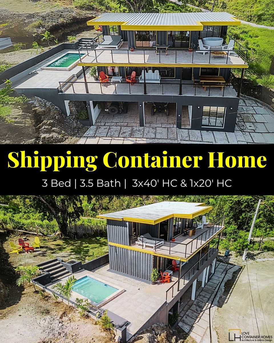 LCH_studios's tweet photo. Would you live in a house built out of shipping containers? Rate this one on a scale of 0-10. Visit us at https://t.co/spnVgHTr19 for container house plans and designs.
#architecture #shippingcontainer #containerhome #containerhouse #house #prefab https://t.co/o8PxvQVNR2