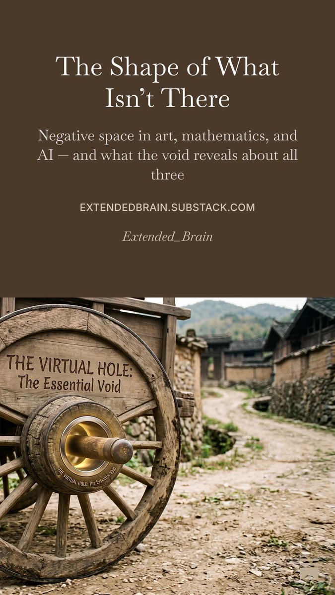 Extended_Brain's tweet photo. New essay: negative space in art, mathematics, writing, and AI — and the difference between using absence and having it https://t.co/K6GwgjhDeP