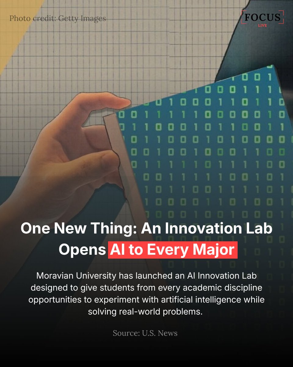 FocusLive24's tweet photo. A new Innovation Lab is making AI accessible to students of every major! Higher ed expert Melissa Morriss-Olson shares her latest EdTech rave.

Source: US News

#EdTech #MelissaMorrissOlson #Global #jmconlinemojo @MoJoJamil https://t.co/fHSH9SWgB6