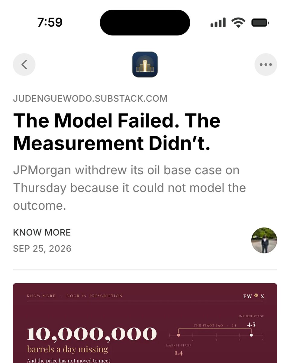 NguEwodo's tweet photo. The Model Failed. The Measurement Didn’t. https://t.co/L2BRaWfjWb 
#OilMarkets #EnergySecurity #RiskManagement #CommodityMarkets #StageLag #EWOX #JPM #JPMorgan #NguEwdo https://t.co/r5A5pkFBNO
