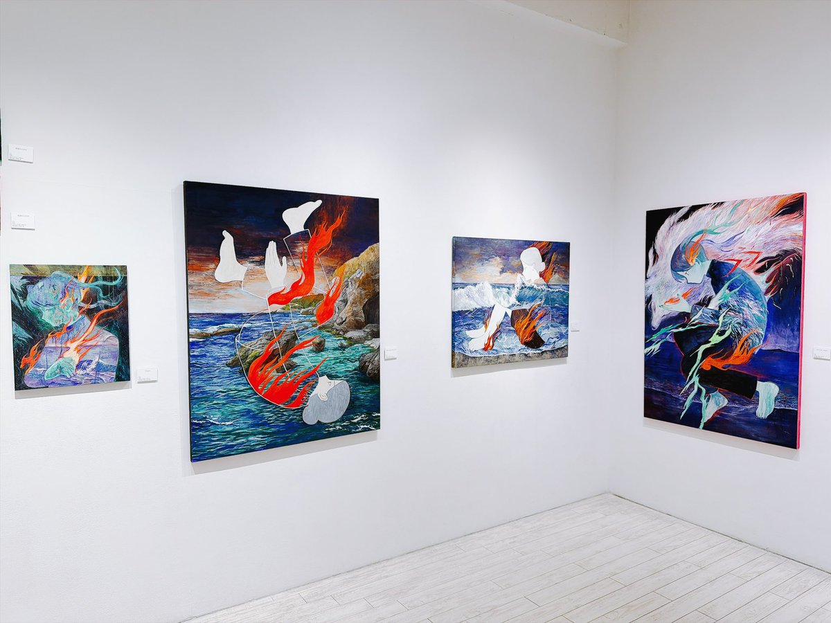 unekomi's tweet photo. 2人展　HORIZON
つり河　なか

2026年9月25日（金）〜30日（水）
新宿眼科画廊

岩絵具の作品は直接見るに限ります。 https://t.co/C1YQyIS9EE