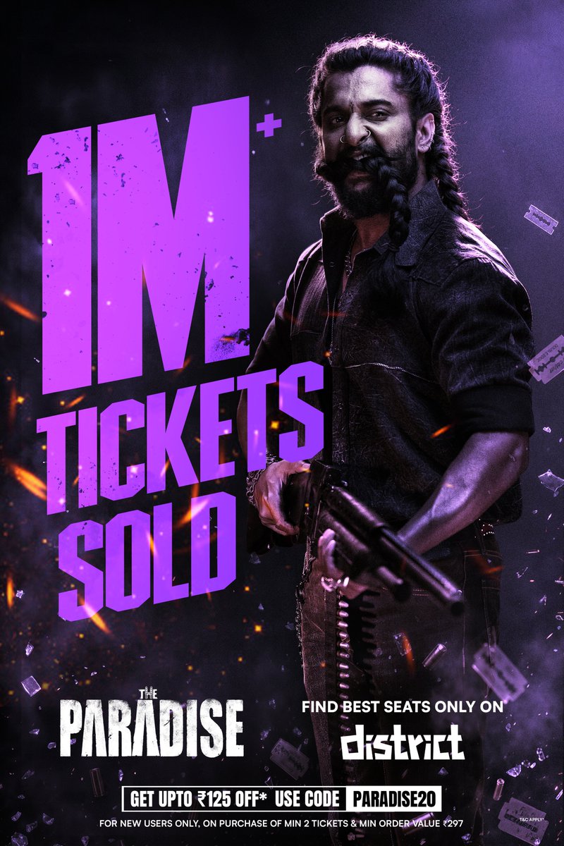 District_SS's tweet photo. DAGAD KA DAHAD 🦁💥

#TheParadise is not slowing down anytime soon and the RAMPAGE has just Begun! ❤️‍🔥

Find the Best Seats for #TheParadise only on the District App! 💜
https://t.co/bwrfIljJG8 https://t.co/f44ehSn2M3