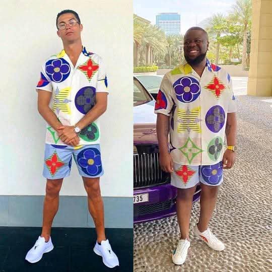 RayToluAyo's tweet photo. You people think Cristiano Ronaldo don't know that you call him 'Homelander'?

CR7 that is very active online

There was a time they were calling Ronaldo the Portuguese Hushpuppi...

To tell them he knew, he rocked the exact cloth Hushpuppi wore

CR7 knows about majority of the banter towards him on social media

Don't play