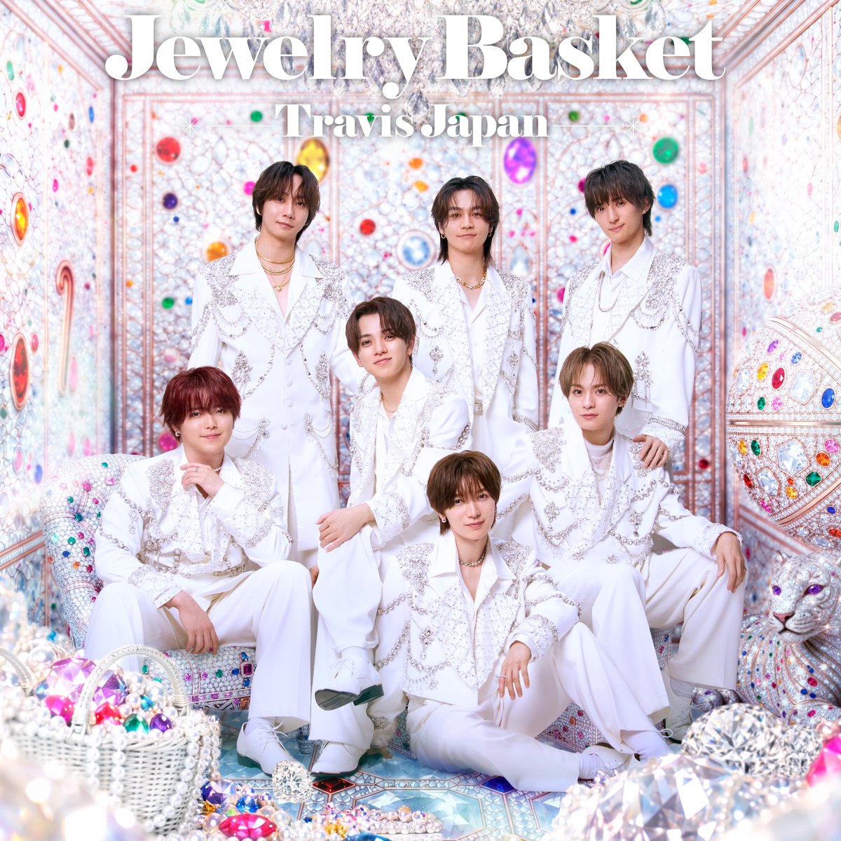 oricon's tweet photo. Travis Japan、新アルバム
『Jewelry Basket』ジャケット公開❗️
⠀
キラキラな“王道アイドル”と
シックで幻想的なビジュアルのジャケ写
https://t.co/uUGSo2qlZH
⠀
#TravisJapan https://t.co/EyfWI9HBe1
