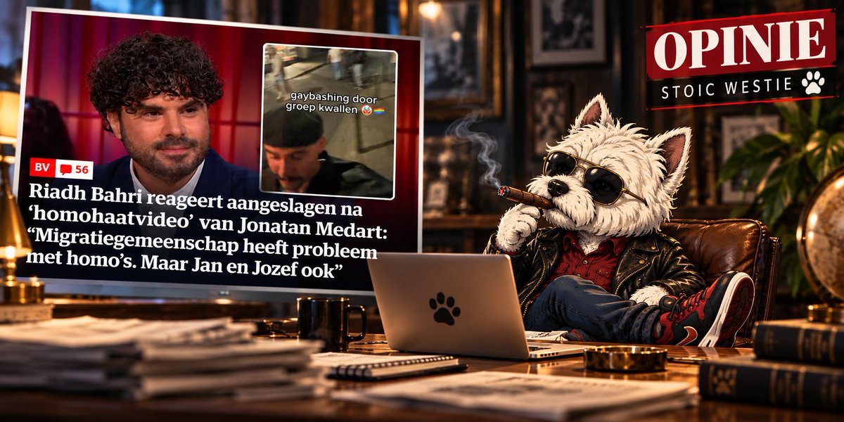 StoicWestie's tweet photo. Dit soort framing begint stilaan ferm mijn dikke harige  klo... uit te hangen.

@Riadh_B  woont in Brussel, krijgt klappen en wordt constant geïntimideerd wanneer hij met zijn vriend over straat loopt. We weten allemaal uit welke hoek dat komt. En wat zegt Riadh op tv? "Ja maar, Jan en Jozef ook." Serieus, Riadh? Wanneer heb jij voor het laatst kletsen gekregen van een Jan of een Jozef?

Weet je wat Jan en Jozef vaak wél vinden? Dat homo zijn nog altijd een anomalie is. Dat is geen scheldwoord, maar gewoon een nuchtere vaststelling: het is niet de norm, anders was de meerderheid homo en zaten we nu misschien hetero’s te pesten. Al zijn we hetero’s eigenlijk al een hele tijd aan het pesten, nietwaar Riadh? Je kan je kop geen meter draaien of het is wel ergens Pride. Is het nog toegestaan dat velen onder ons dat niet normaal vinden en zich daar vragen bij stellen? Mogen wij onze eigen mening nog vormen, of moet dat eerst goedgekeurd worden door de LGBTQ+-tuchtraad?

In wat voor een onnozele wereld leven we eigenlijk? Je woont in een land waar je met een man mag trouwen. Zolang je uit de grootsteden blijft, is het allerergste wat je kan overkomen dat iemand bedenkelijk kijkt of eens diep zucht omdat het afwijkt van zijn wereldbeeld.

Sta me toe, als mede-Brusselaar, je even te wijzen op de realiteit die we allebei maar al te goed kennen. Laten we samen dat grote Scooby-Doo-mysterie eens oplossen: hoe komt het toch dat je hier in Brussel wél geïntimideerd en fysiek in elkaar geslagen wordt? Welke gemeenschap doet dat juist? Zeg het eens eerlijk, in plaats van de mensen te beschuldigen die jou net de cultuur schenken waarin je in alle vrijheid kan leven en doodleuk op nationale tv je verhaal mag doen.

Het enige wat je hier gedaan hebt, Riadh, is op de tenen trappen van Jan en Jozef. Zij worden weer eens over dezelfde kam geschoren, puur om de gemeenschap waar je zelf vandaan komt en die hier het échte probleem vormt, uit de wind te zetten.
