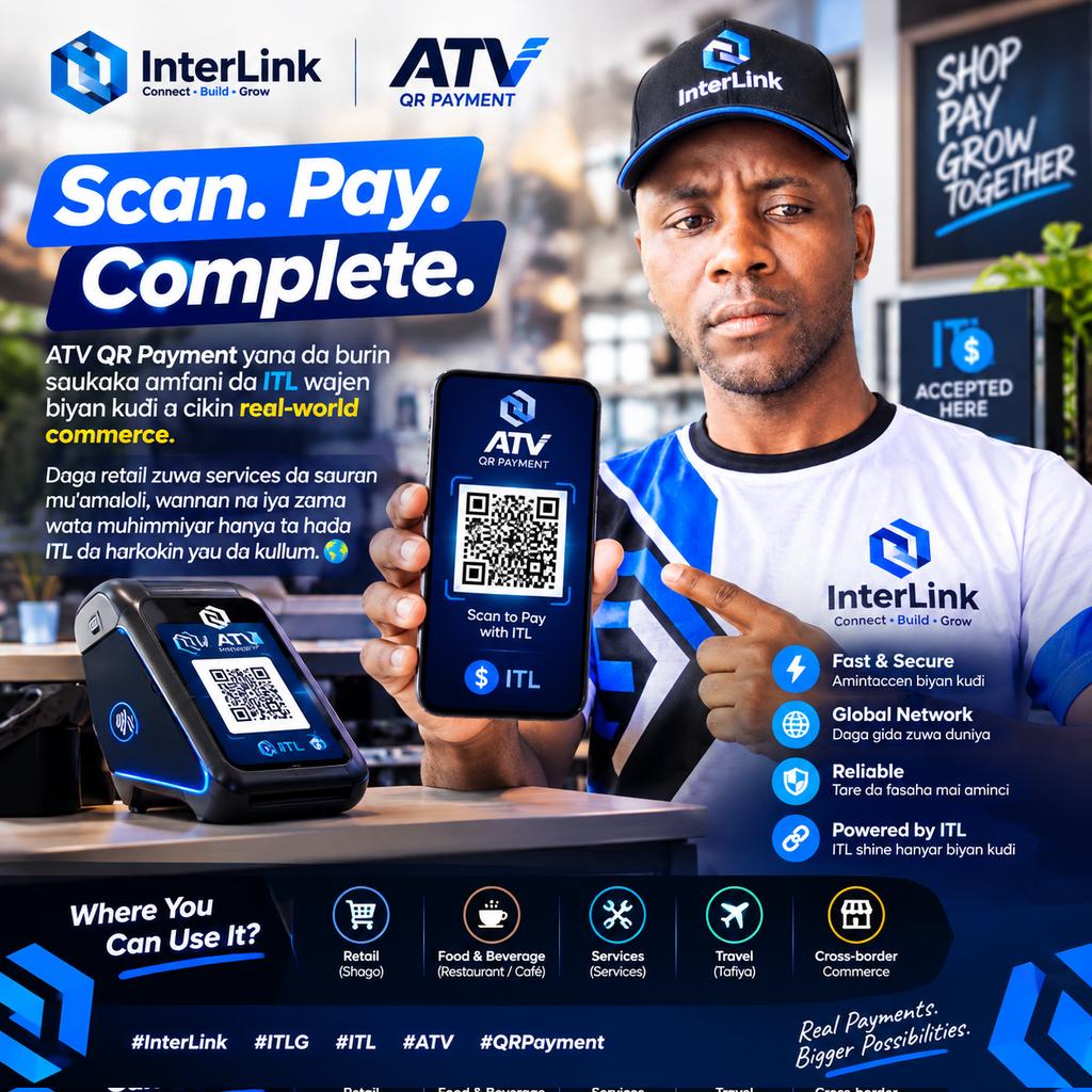 maianguwatela's tweet photo. 💳 Scan. Pay. Complete.
ATV QR Payment aims to make it easier to use ITL for everyday payments in real-world commerce.
From retail to services and other transactions, this could create another important connection between ITL 🌍
#InterLink #ITLG #ITL #ATV #QRPayment https://t.co/U2W4YuEyZo
