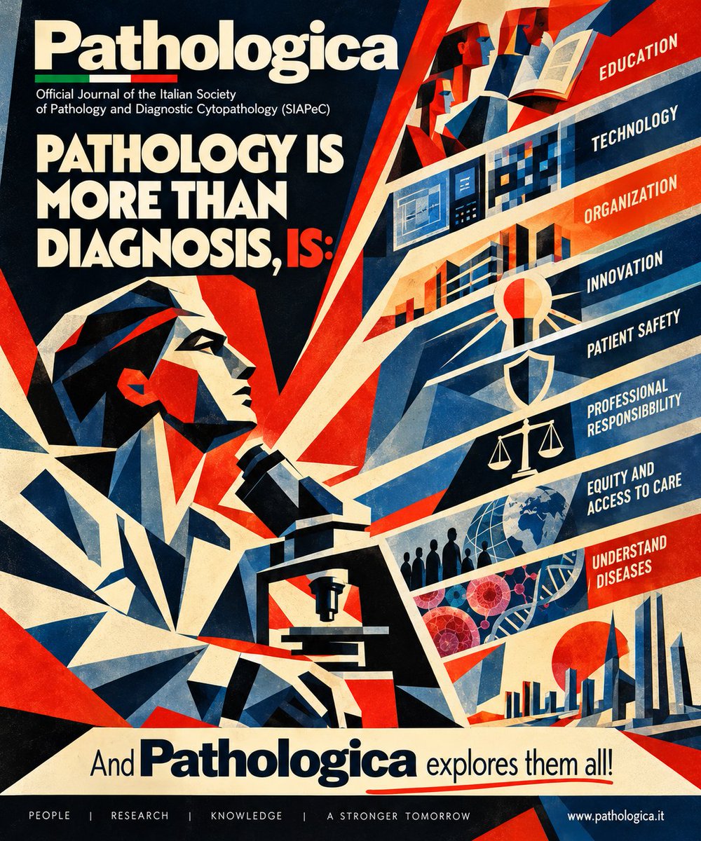 ITA_Path's tweet photo. PATHOLOGY IS MORE THAN DIAGNOSIS, 
#Pathology IS:
education
technology
organization
innovation
patient safety
professional responsibility
equity and access to care
the way we understand diseases
And #Pathologica explores them all!
Please read and submit to https://t.co/hYOhFeqZyE https://t.co/S4OfOueLfg