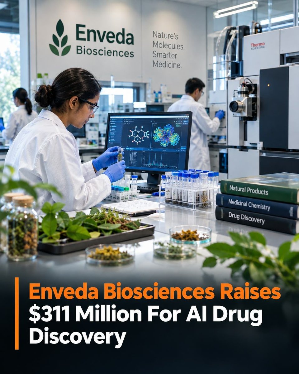 flashpoint_now's tweet photo. Enveda Biosciences has raised $311M to advance its AI powered drug discovery platform and move nature derived medicines deeper into clinical development.
More stories: https://t.co/1VWNemztrg
#Enveda #AI #DrugDiscovery #Biotechnology #HealthTech https://t.co/FW2WOnUJkZ
