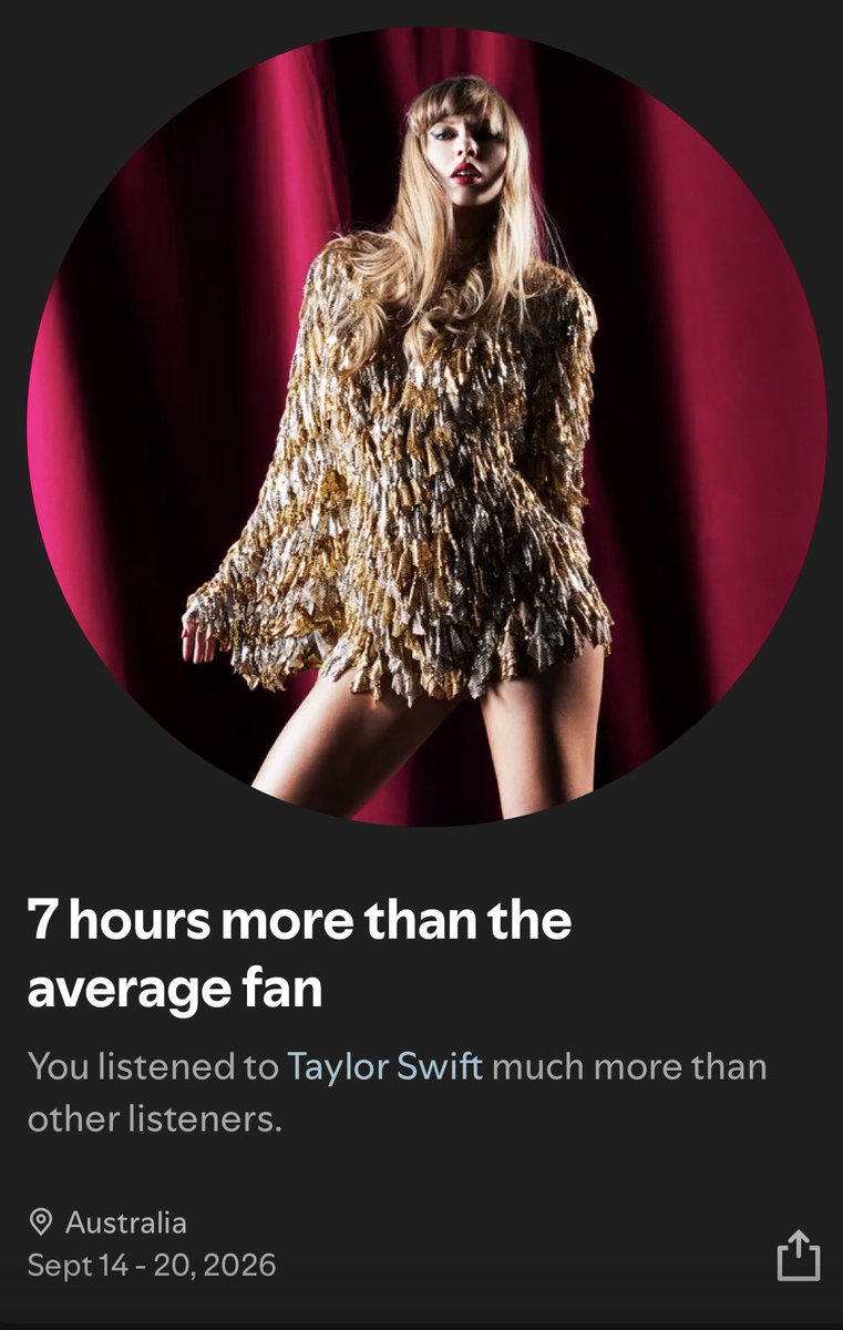 darthvders's tweet photo. i like that spotify finds a new way every week to tell me how much i listen to taylor swift https://t.co/qU673iWNn6