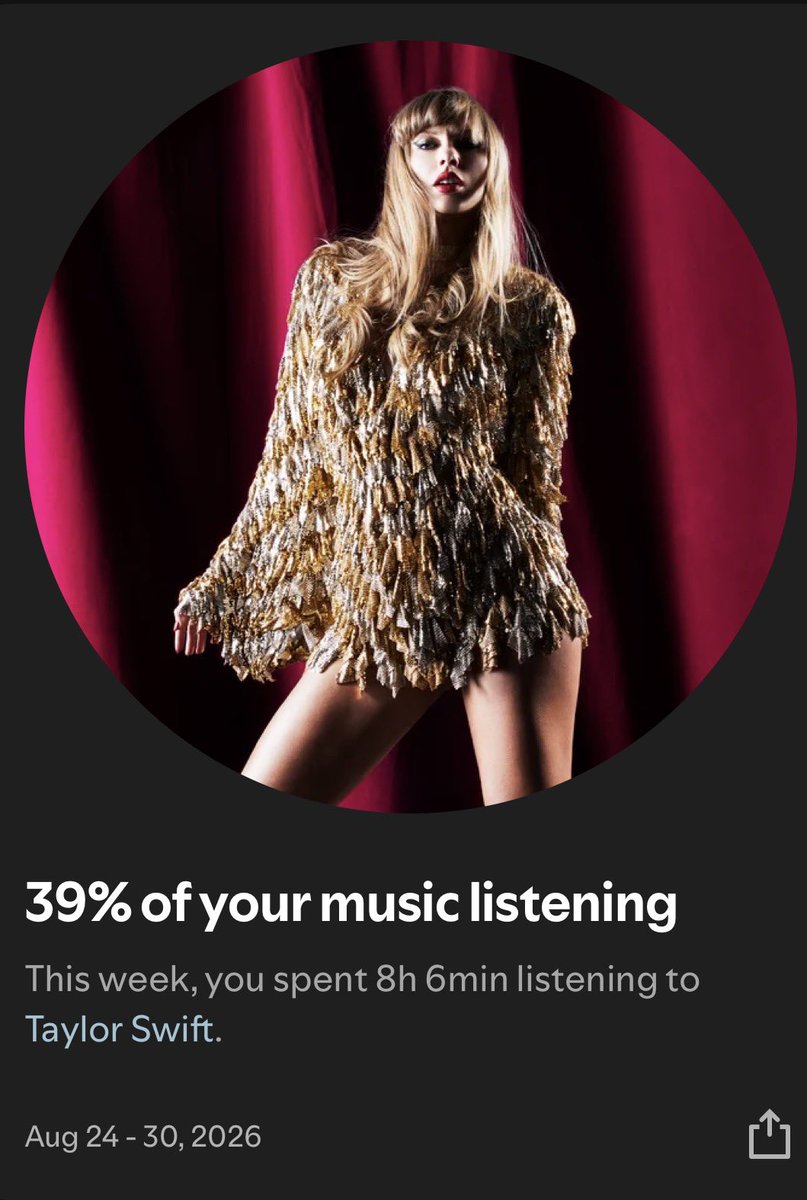 darthvders's tweet photo. i like that spotify finds a new way every week to tell me how much i listen to taylor swift https://t.co/qU673iWNn6