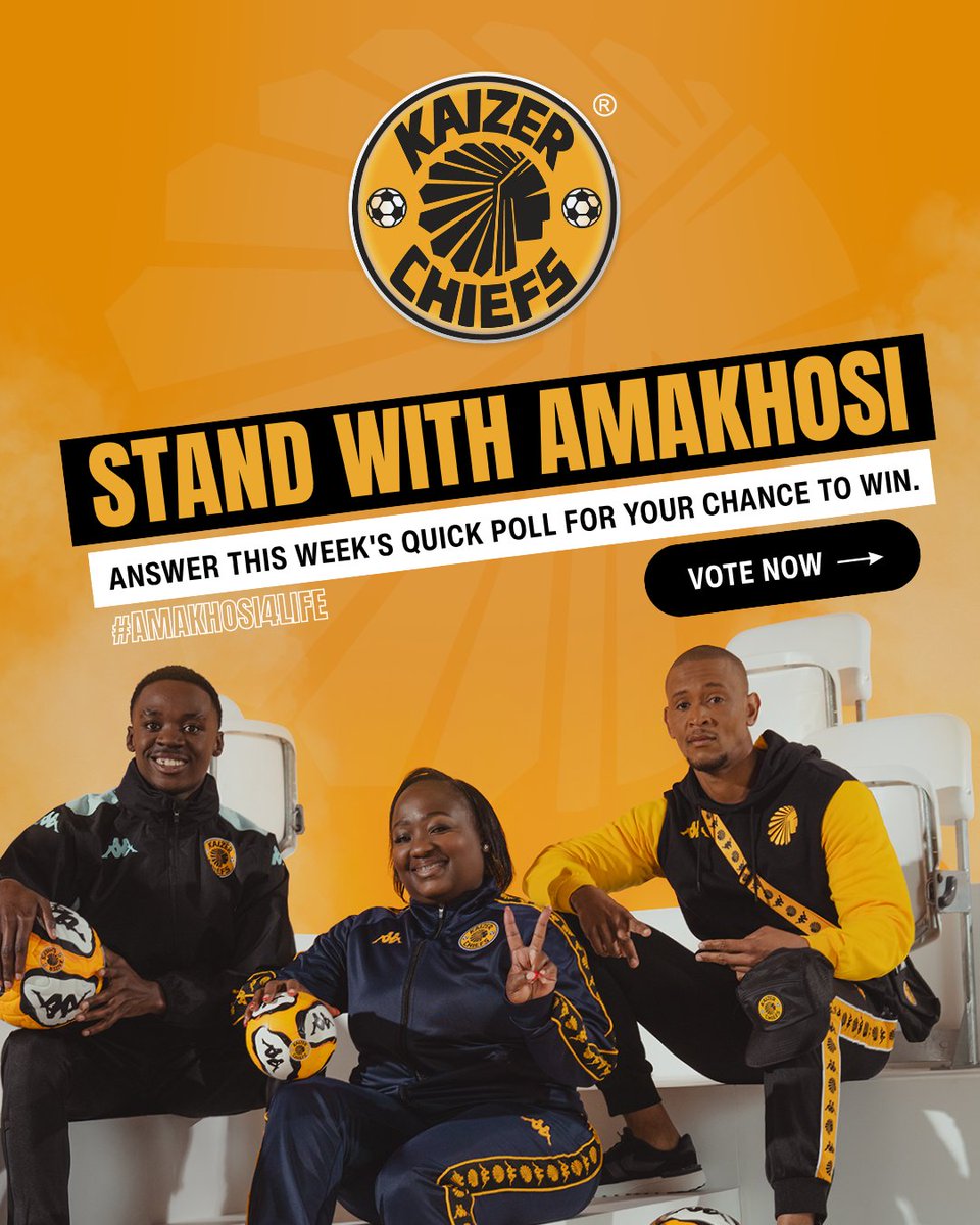 KaizerChiefs's tweet photo. Amakhosi, your voice matters!

We’re building something special for the Khosi Nation, and we need our most passionate supporters to help us!

Take 5 minutes to share your thoughts and help shape the future of Amakhosi family values. 💛

🔗 Tap the link to have your say: https://t.co/dbXIZa6NB9

#Amakhosi4Life #KhosiNation #LoveAndPeace
