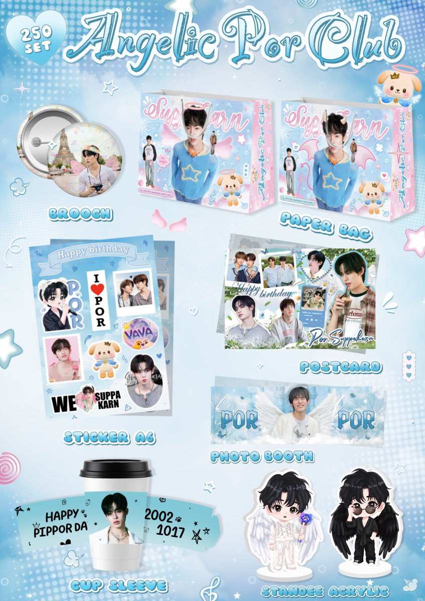 24thAngelicPor's tweet photo. 🪽💙 ANGELIC POR CLUB 💙🪽

🎂✨ Birthday Project for Por Suppakarn @porsuppakarn ✨🎂

ขอชวนทุกคนมาร่วมฉลองวันเกิด
“น้องป๋อ ศุภการ” ไปด้วยกันนะ 💙

โปรเจกต์เล็ก ๆ จากพวกเราชาวแฟนคลับ
ที่อยากส่งต่อความรักและความสุขให้กับน้องป๋อ
ผ่านคาเฟ่วันเกิดสุดน่ารัก 🪽✨

📅 17–18 OCTOBER
📍 One Fine Day Cafe — Siam Square Soi 6

💙 BIRTHDAY SET 160.- / SET
🥤 เครื่องดื่ม 1 แก้ว
🍦 ไอศกรีม 1 Scoop
🎁 พร้อมของ Giveaway สุดพิเศษ

และพิเศษสุดสำหรับสายสะสม 🥹🪽

✨ LIMITED ACRYLIC STANDEE ✨

🤍 17 OCT. — White Version
🖤 18 OCT. — Black Version

⚠️ มีเพียง 125 SET / วันเท่านั้น
จำนวนจำกัด ใครอยากเก็บทั้ง 2 แบบ
มาเจอกันทั้งสองวันได้เลยนะ 💙

มาร่วมเติมสีสันให้วันเกิดของน้องป๋อ
และเก็บความทรงจำดี ๆ ไปด้วยกันนะ 🎂🪽

Because every little love becomes a beautiful birthday gift. 💙

📍 One Fine Day Cafe, Siam Square Soi 6
📅 17–18 October
💰 250 THB / SET
🎁 125 SET / DAY — LIMITED

แล้วมาเจอกันใน Birthday Project 
ของพวกเรานะ 💙 

#AngelicPorClub 
#PORSUPPAKARN #HBDPORSUPPAKARN
#AngelicPorClub #PorBirthdayProject
#OneFineDayCafe #SiamSquare
#BirthdayProject #Giveaway #LimitedEdition