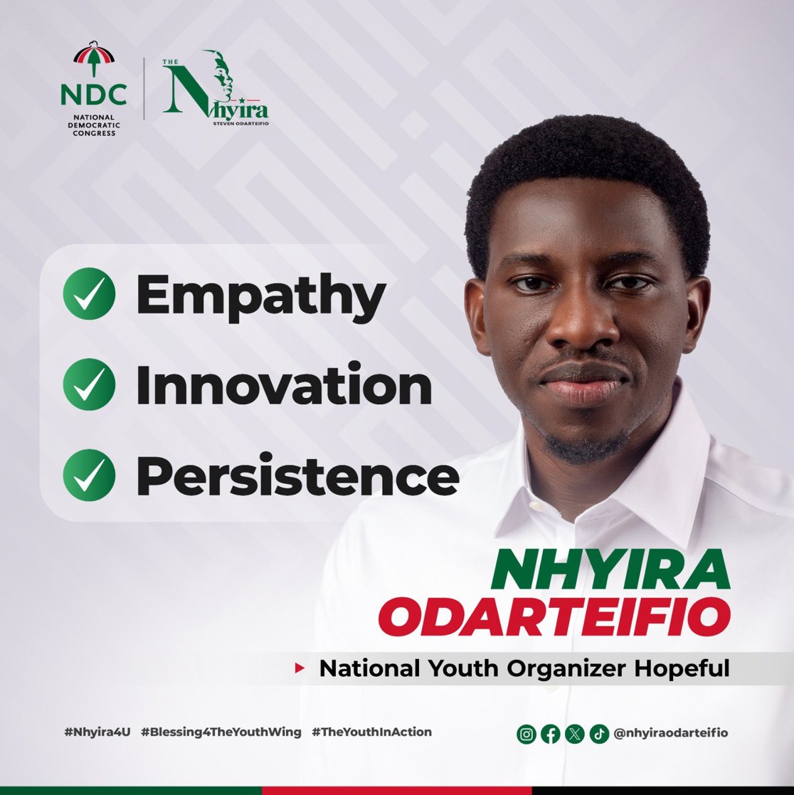 theagendaboy2's tweet photo. A passionate young leader with a clear vision for the youth. Nhyira Steven is ready to bring fresh energy to the position of NDC National Youth Organiser. 🔥💪🏾

#Nhyira4U #Blessing4TheYouthWing #youthempowerment https://t.co/v88qDPrYtn