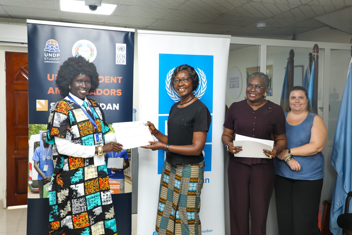 undpsouthsudan's tweet photo. 🎓 Congratulations to the 13 graduates of Cohort 2 of the UNDP South Sudan Student Ambassadors Programme!
These young leaders have strengthened their skills, expanded their networks, and are ready to drive positive change in their communities. 
We are so proud of your efforts. 
The future is yours to shape. 🌍✨