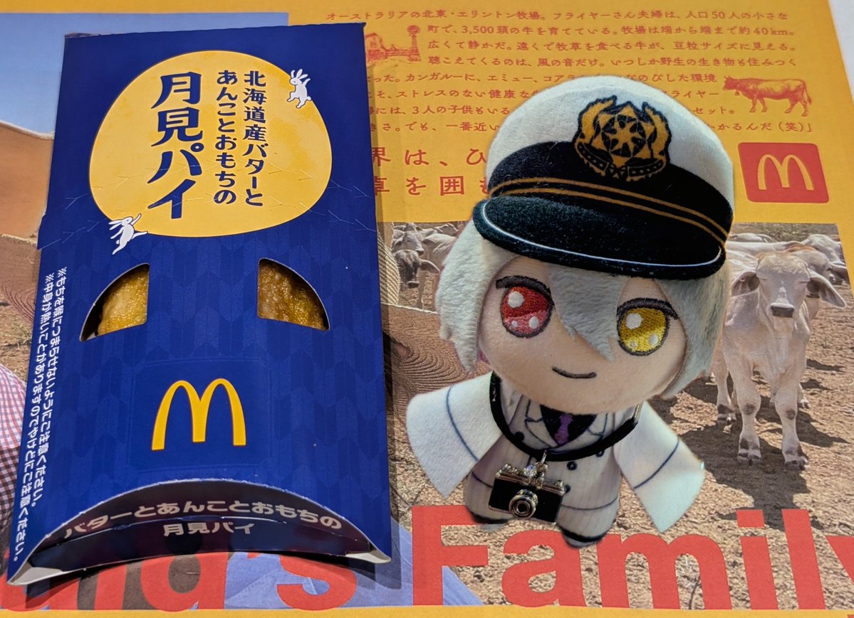 raqia_mhyk's tweet photo. 💼月見パイ、食べたよ！
さくさく、もちもちで、あんこが甘くて、バターがじゅわわでおいしかった！

#まほやく_ぬい
#金曜ぬいNight https://t.co/c3WPkcnSCO