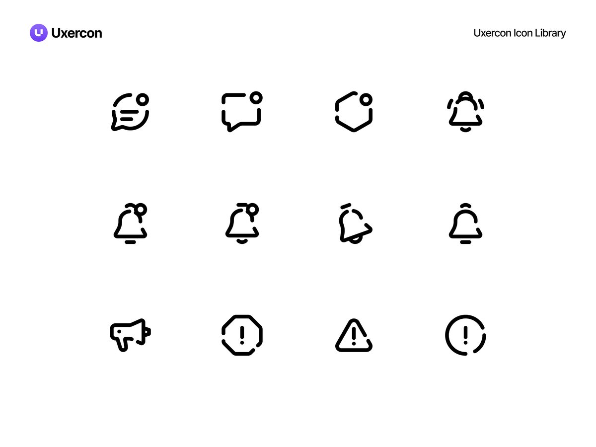 uxercon's tweet photo. Alerts &amp; Feedback - Uxercon Icon Library ⚠️ https://t.co/rk4HSGHQJE