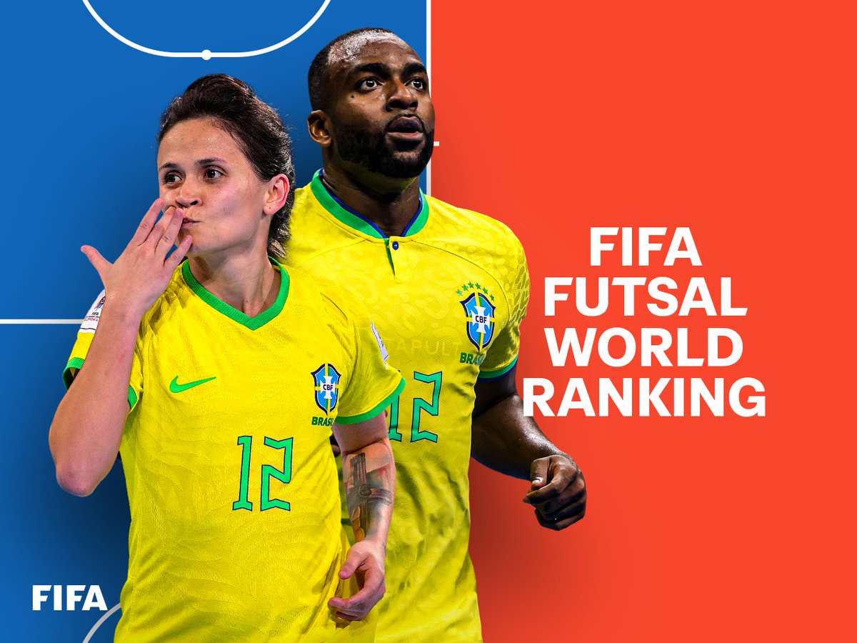 FIFAcom's tweet photo. Brazil continue to set the pace in both the FIFA Futsal Women’s World Ranking and the FIFA Futsal Men’s World Ranking.

Read more: https://t.co/oPDGBmViyA https://t.co/8t2Ym68BjW