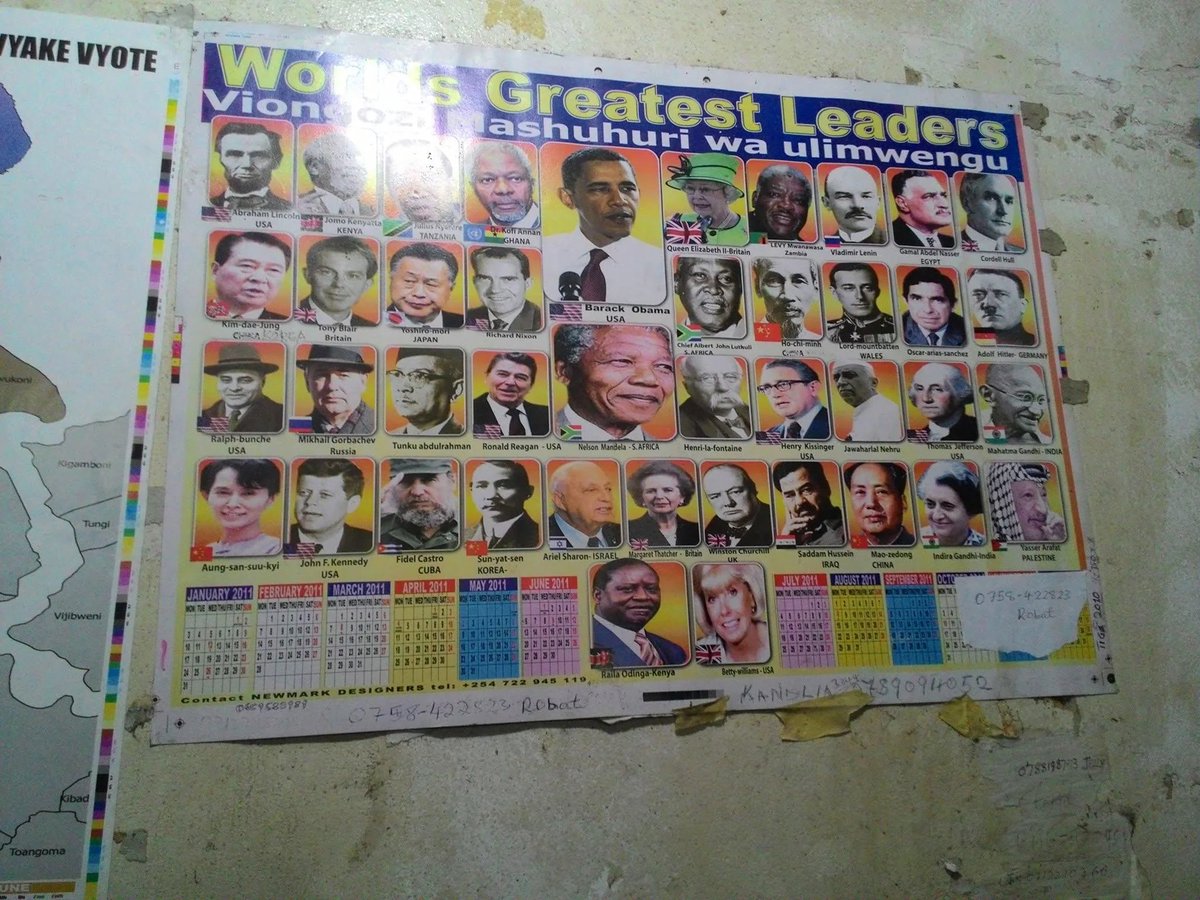 JaneLynx_'s tweet photo. "World's Greatest Leaders" poster in a Tanzanian school. https://t.co/Fz3np9qL2w
