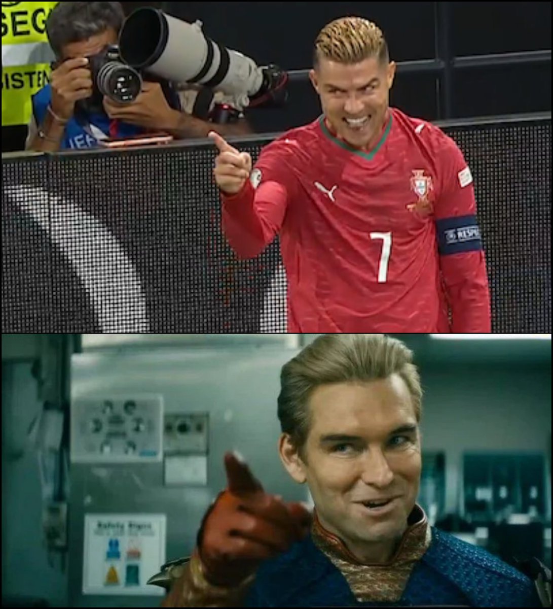 TrollFootball's tweet photo. Ronaldo might just be the real life homelander https://t.co/nTbo857FTK