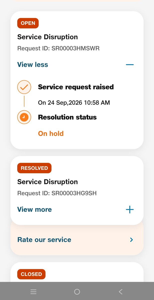 ElAdore4's tweet photo. Pathetic service from @JioCare @reliancejio ! Internet down for 18+ hrs, facing issues for 4 days straight. Previous tickets closed without any actual fix, and current request (SR00003HMSWR) is stuck "On hold" with no option to reschedule. Multiple calls, zero help. Fix thisASAP https://t.co/a7Px1eiky3