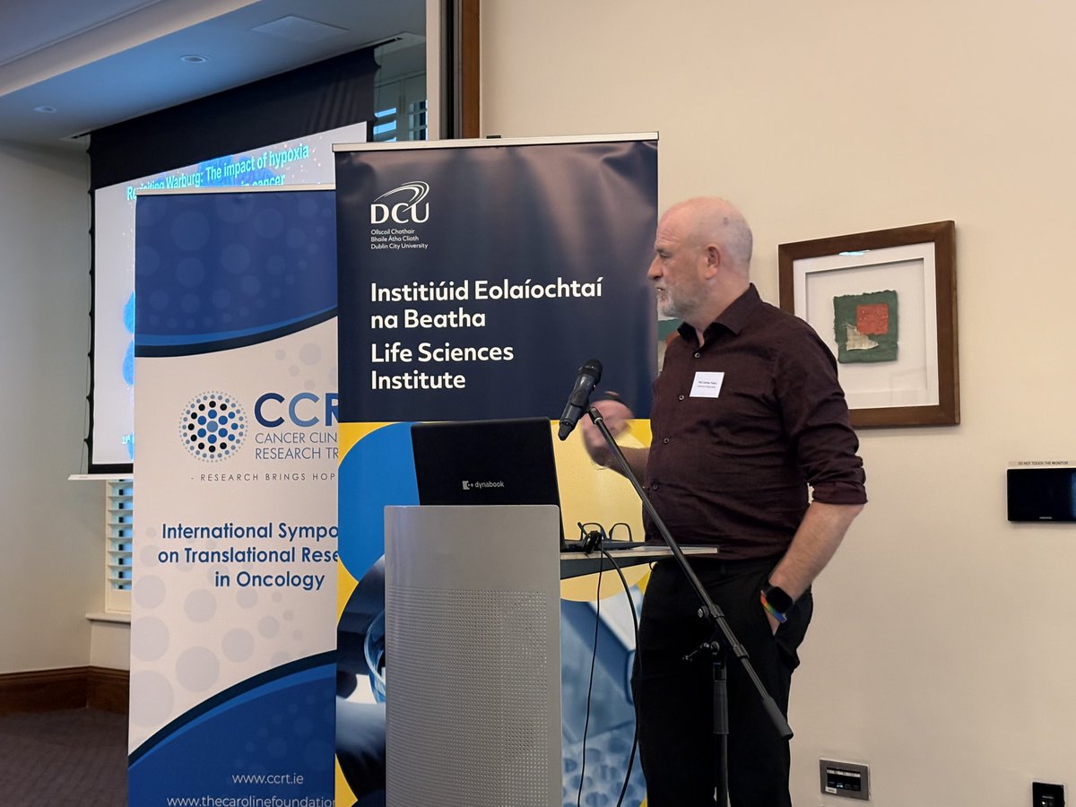 coileain's tweet photo. The final day of TransOnc opens with Prof Cormac Taylor, UCD, speaking on hypoxia and glucose metabolism in cancer @CCRTIreland @ProfJohnCrown @DCU_LSI #TransOncXIX https://t.co/Q6WSf9KqgW