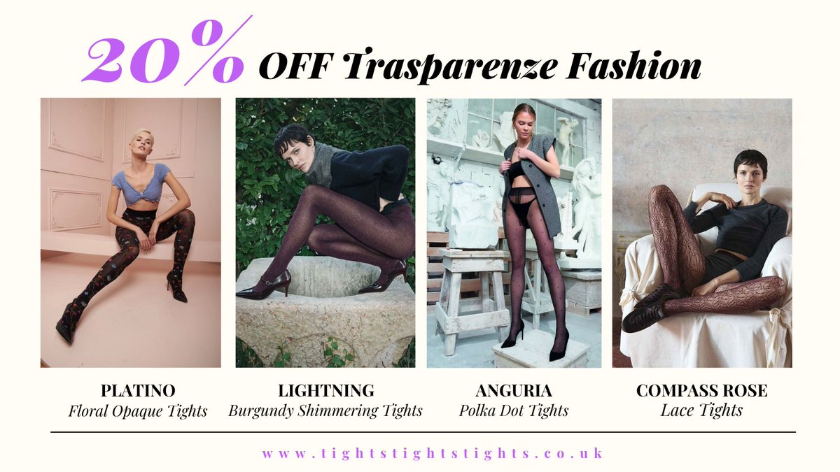 TightsTights's tweet photo. Save 20% On Trasparenze Fashion Tights
https://t.co/NCDa0jlfaF
#FashionTights #Tights #PatternedTights #Trasparenze #MadeInItaly #Hosiery #Legwear #AutumnFashion https://t.co/bI1LQ9sBcZ