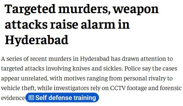 MediaExpose_'s tweet photo. Shockers from Telangana which media won’t tell you.

A 75-year old woman killed by a group of unidentified assailants and loot her off her gold and other belongings. This is the situation of elderlies living in Congress ruled states, but won't see a whimper of this in national media because the main focus is always on the BJP ruled states. 

There's a series of recent murders in Hyderabad involving knives and sickles. Total wreckage of Law and order in Telangana and Rahul Gandhi is busy doing self-promotion spreading lies! 

Also, in another news a 11-year old girl gets sexually harassed by a man in Hyderabad. Imagine the outrage had it happened in any of the BJP ruled states. Did you see any news agency reporting the lawlessness of Congress ruled states?
