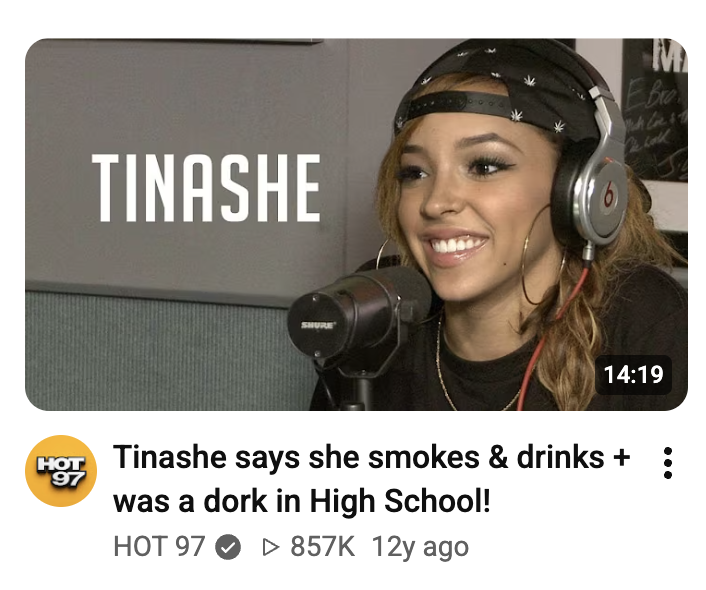 333deluxes's tweet photo. Tinashe says she smokes &amp; drinks + was a dork in High School! https://t.co/qtitN87m8V