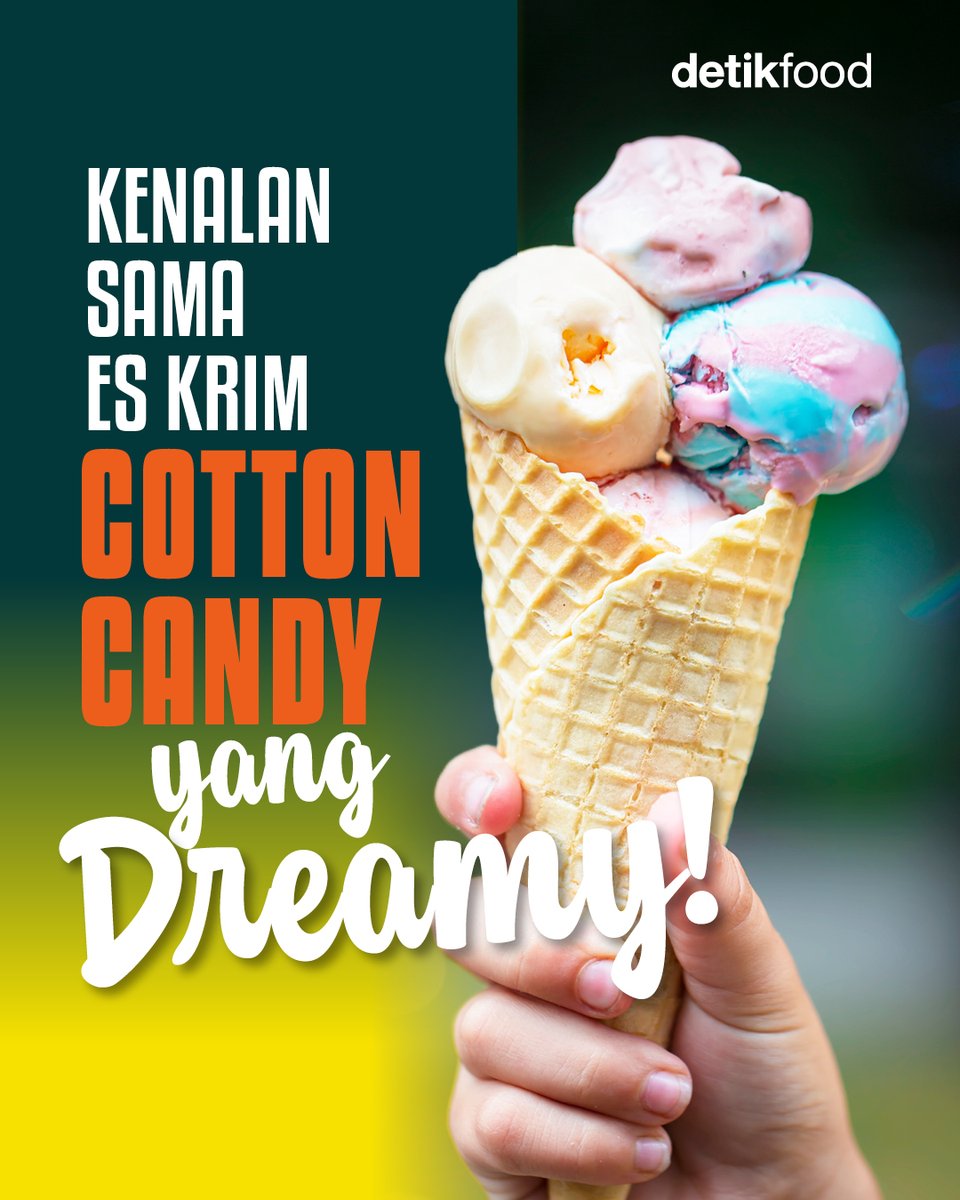 detikfood's tweet photo. Cotton candy ternyata nggak cuma enak dimakan dalam bentuk kapas gula. Rasanya juga bisa jadi es krim yang creamy dan dreamy!

Dari yang awalnya putih polos, cotton candy berkembang dengan berbagai warna dan rasa. Bahkan sekarang bisa kamu temukan dalam bentuk es krim! https://t.co/ngA65dfkav