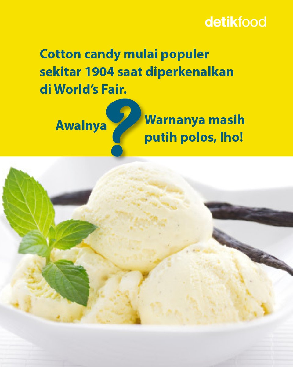 detikfood's tweet photo. Cotton candy ternyata nggak cuma enak dimakan dalam bentuk kapas gula. Rasanya juga bisa jadi es krim yang creamy dan dreamy!

Dari yang awalnya putih polos, cotton candy berkembang dengan berbagai warna dan rasa. Bahkan sekarang bisa kamu temukan dalam bentuk es krim! https://t.co/ngA65dfkav