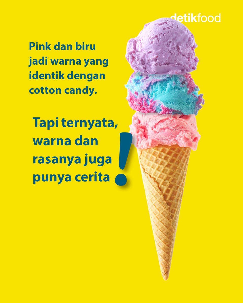 detikfood's tweet photo. Cotton candy ternyata nggak cuma enak dimakan dalam bentuk kapas gula. Rasanya juga bisa jadi es krim yang creamy dan dreamy!

Dari yang awalnya putih polos, cotton candy berkembang dengan berbagai warna dan rasa. Bahkan sekarang bisa kamu temukan dalam bentuk es krim! https://t.co/ngA65dfkav